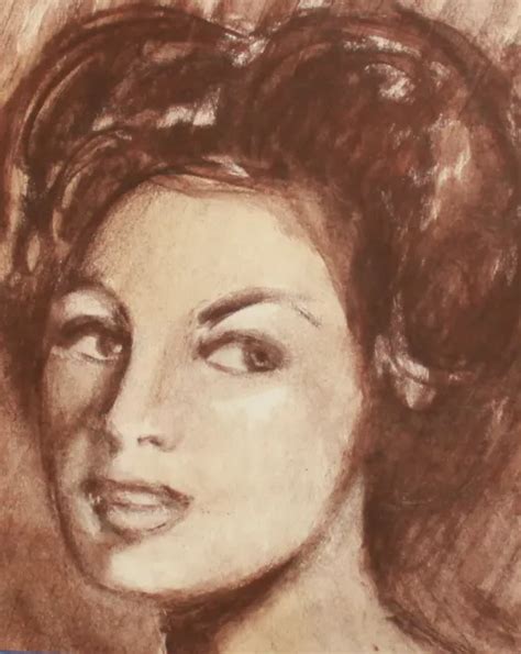 Vintage Watercolor Painting Female Portrait Picclick
