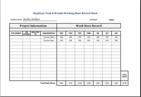 Log Working Hours Spreadsheet Excel Rockstarharew