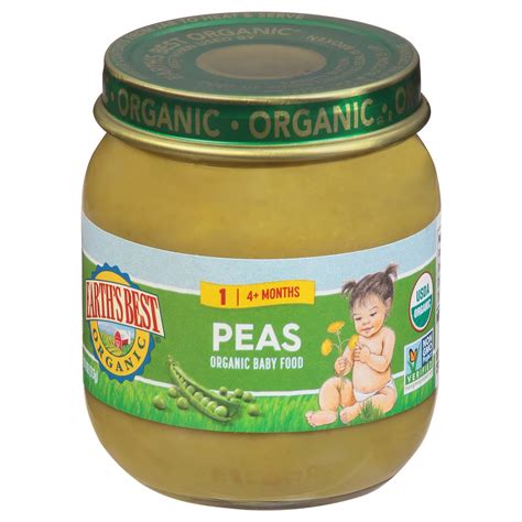 Earths Best Organic Stage 1 Baby Food Peas Shop Baby Food At H E B