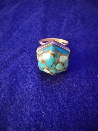 Jay King DTR Hexagon Turquoise Sterling Silver Ring S Gem