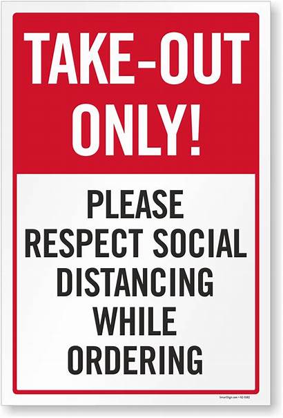 Take Respect Distancing Please Social Signs Coronavirus