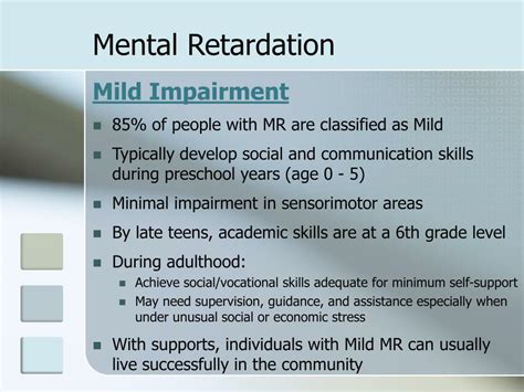Ppt Mental Retardation And Developmental Disabilities Powerpoint