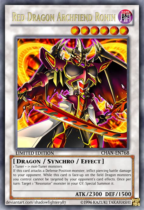 Red Dragon Archfiend Ronin Yugioh Dragon Cards Custom Yugioh Cards