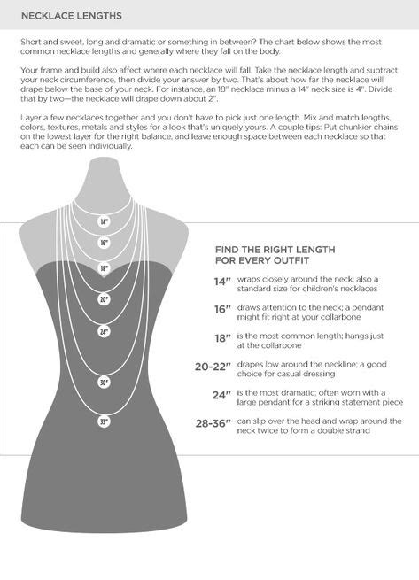 Necklace Lengths Chart Men