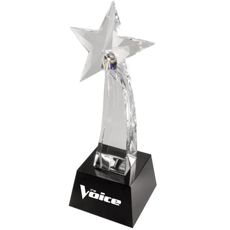 Super Rising Star Crystal Award Etched Glass Star Trophy Paradise