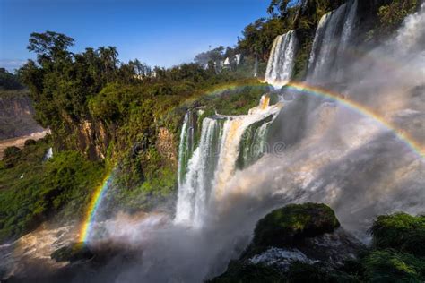 Puerto Iguazu June 24 2017 Rainbow At The Iguazu Waterfalls Wonder