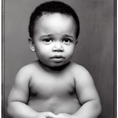 Old Black And White 1994 Light Skinned African Baby Picture · Creative