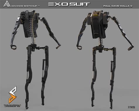 Exo Suit Project Paul Dave Malla Armor Concept Exoskeleton Suit