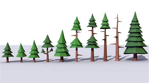 Low Poly Pine Trees Pack By StarJ DOcean