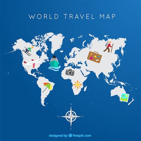 World Travel Map Vector Premium Download