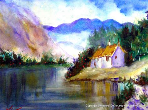 Artscanyon Gallery Two Watercolor Landscape Paintings