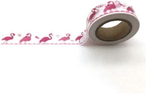 leukstewinkeltje decoratie masking washi tape flamingo 1 5 cm x 10 m 1 stuks