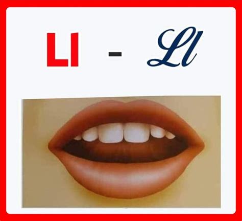 An Image Of A Womans Lips With The Letter L On It And Letters Above Them