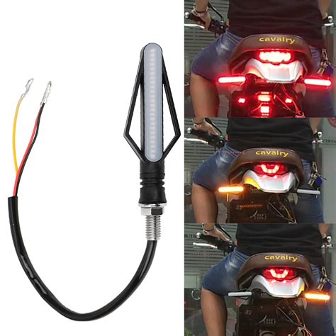 1Pcs Motorcycle Turn Signal Lights 24 LED Moto Tail Brake Lights