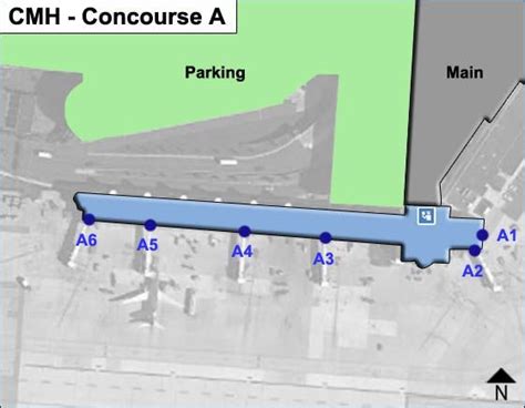 John Glenn Columbus Airport Cmh Concourse A Map