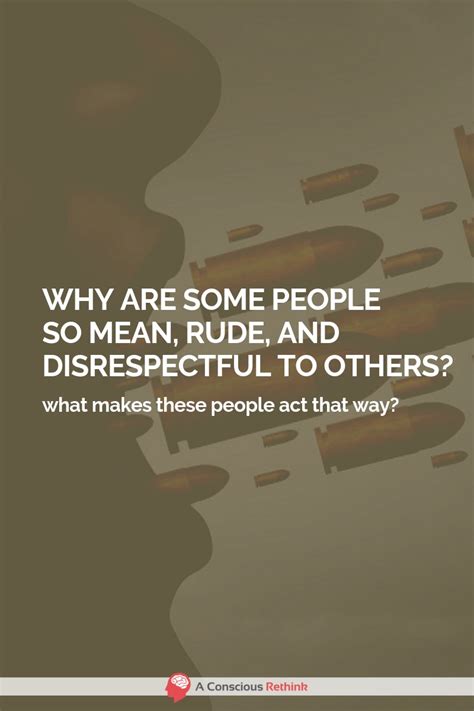 Could also be a real criticism and an accusation that indicates that you are not a nice person, and you may be cruel or unfeeling. Why Are Some People So Mean, Rude, And Disrespectful To ...