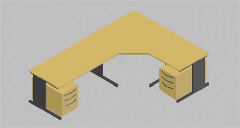 Table 3d Model Desk Detail Drawing In Autocad