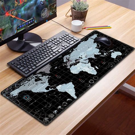 900x400 Extra Large Gaming Mouse Pad Gamer Keyboard Mousepad World Map