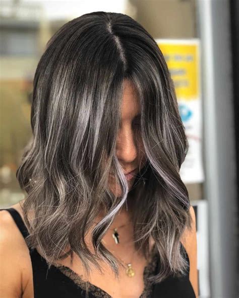 Gorgeous Grey And Silver Highlights On Black Hair Update