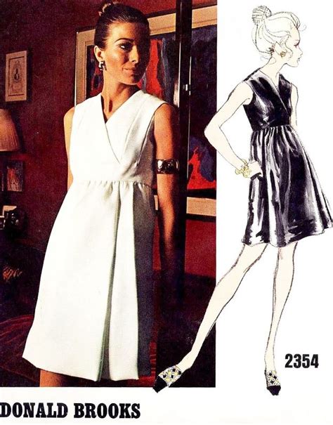 Rare 60s Mod Empire Dress Pattern Vogue Americana 2354 Donald Brooks