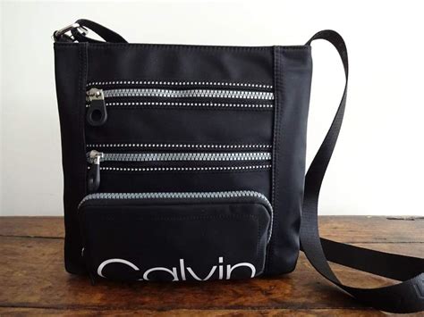 Calvin Klein Black Nylon Quadruple Zip Sporty Travel Shoulder Crossbody