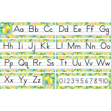 Have students match an alphabet letter to a picture that starts with that letter. Lemon Zest Traditional Printing Mini Bulletin Set ...