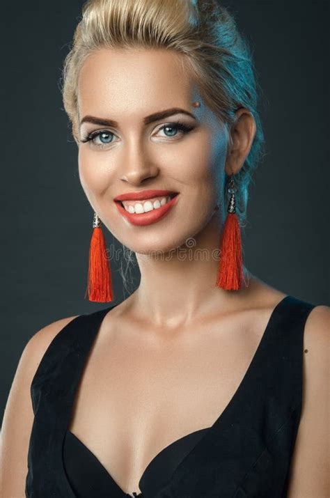 Young Beautiful Woman Smiling Posing In Studio Stock Photo Image Of