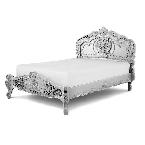 French Rococo Bed In Silver — The Rococo Bed By Riviera Home