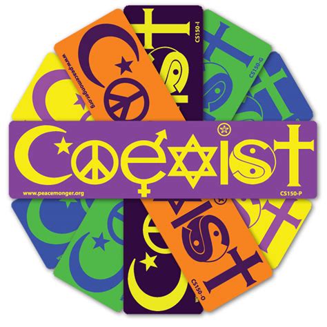 Coexist In Colors Interfaith Symbol Color Sticker