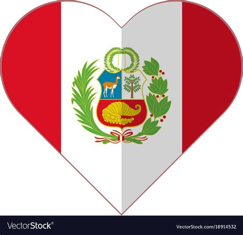Peru Heart Flag Royalty Free Vector Image Vectorstock