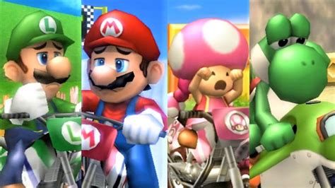 Mario Kart Wii All Characters Losing Animations Youtube