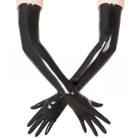 sexy latex fetish gloves long black rubber opera gloves laidtex