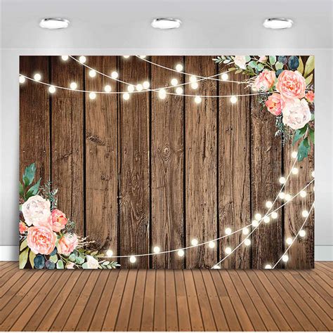 Bridal Shower Backdrop For Photography Wooden Glitter Wedding Party De