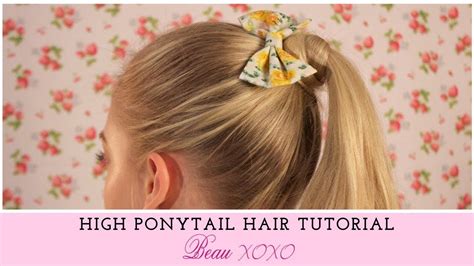 How To High Ponytail With Bow Hair Tutorial How To Wear Hair Bows