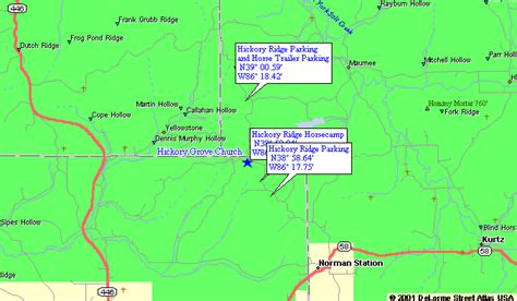Map To Hickory Ridge Trails In Hoosier National Forest In Indiana