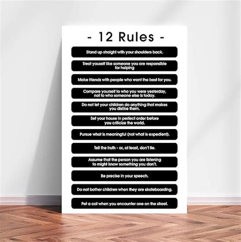12 Rules For Life Poster 12 Principles From Jordan