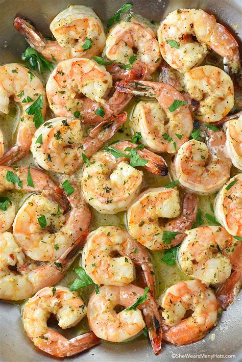 Creative cooks can make delicious meals ahead of time that just need to be baked in. Easy Garlic Shrimp Recipe | She Wears Many Hats