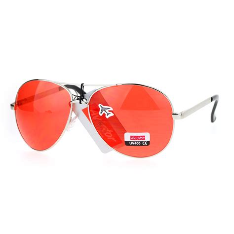 Sa106 Red Lens Hollywood Aviator Metal Rim Sunglasses Ebay