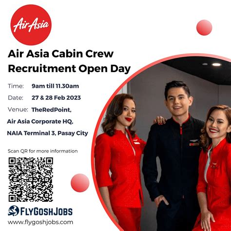 fly gosh air asia philippines cabin crew recruitment open day