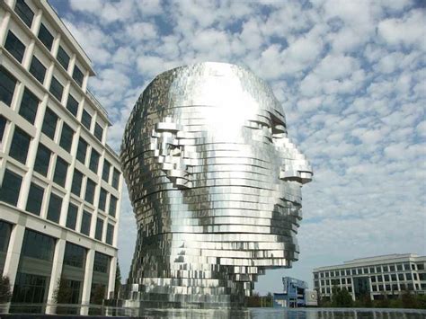 Giant Moving Head Steel Sculpture By David Cerny