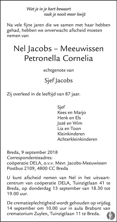 Petronella Cornelia Nel Jacobs Meeuwissen 09 09 2018