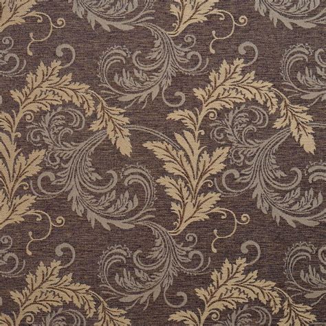 Java Leaf Brown And Green Foliage Linen Upholstery Fabric Linen