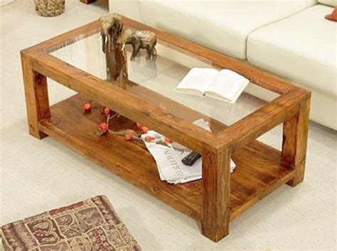 Cofee Table With Glass Top With Bottom Shelf Coffee Table Wood
