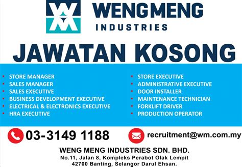 Weng Meng Industries Sdn Bhd ~ Electrical And Electronic Executive