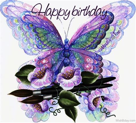 Purple Butterfly Birthday Wishes Printable Templates Free