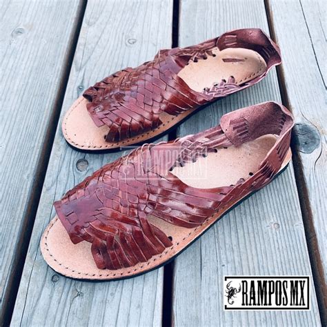 Mens Mexican Handmade Leather Sandals Men Mexican Huaraches Etsy