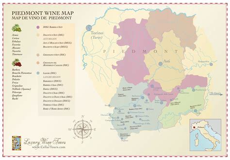 Piedmont Wine Regions Map Cellartours