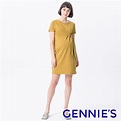 Gennies奇妮 立體剪裁綁結孕婦洋裝(黃T1L12) - PChome 24h購物