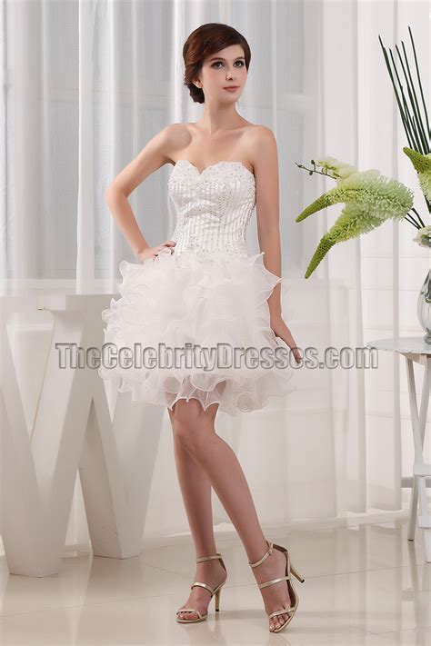 Ivory Strapless Sweetheart Beaded Cocktail Party Dresses