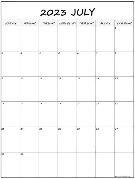 July 2023 Calendar Free Printable Calendar July 2023 Calendar Free